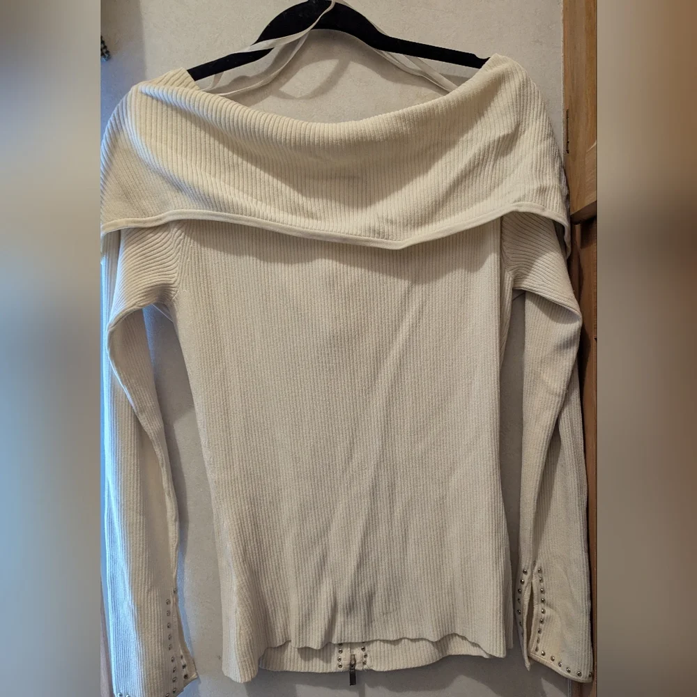 Cache Cream Ribbed Sweater - Picture 3 of 4